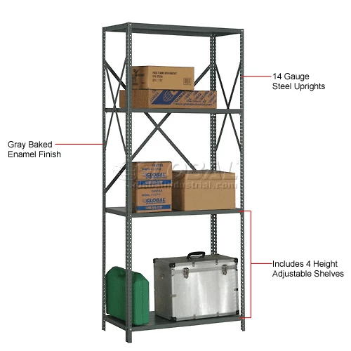 Global Industrial™ Steel Shelving 18 Ga 36"X18"Dx85"H Open Clip Style 4 Shelf 17 Global Industrial™ Steel Shelving 18 Ga 36"X18"Dx85"H Open Clip Style 4 Shelf - Image 17