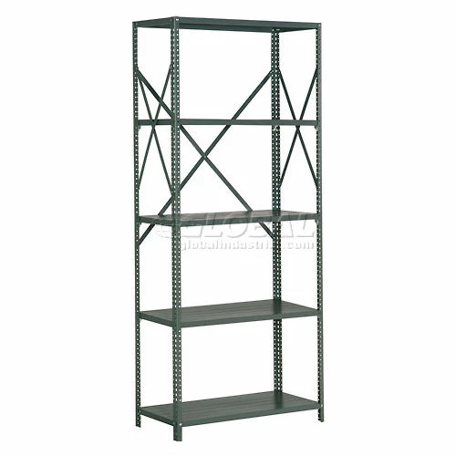 Global Industrial™ Steel Shelving 18 Ga 36"Wx12"Dx85"H Open Clip Style 5 Shelf 2 Global Industrial™ Steel Shelving 18 Ga 36"Wx12"Dx85"H Open Clip Style 5 Shelf - Image 2