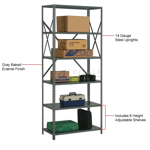 Global Industrial™ Steel Shelving 20 Ga 48"Wx18"Dx85"H Open Clip Style 6 Shelf 17 Global Industrial™ Steel Shelving 20 Ga 48"Wx18"Dx85"H Open Clip Style 6 Shelf - Image 17