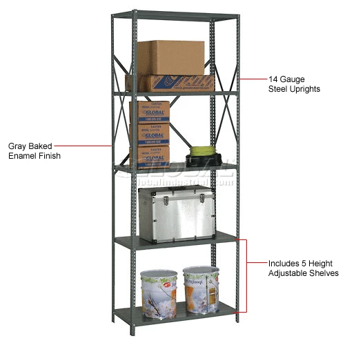 Global Industrial™ Steel Shelving 20 Ga 48"Wx24"Dx97"H Open Clip Style 5 Shelf 17 Global Industrial™ Steel Shelving 20 Ga 48"Wx24"Dx97"H Open Clip Style 5 Shelf - Image 17
