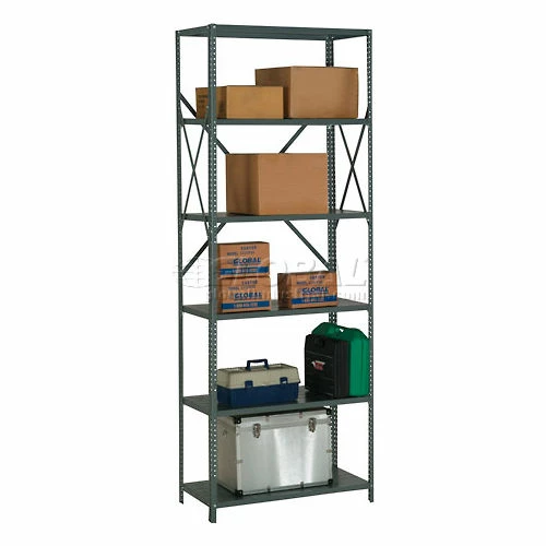 Global Industrial™ Steel Shelving 20 Ga 48"Wx12"Dx97"H Open Clip Style 6 Shelf 1 Global Industrial™ Steel Shelving 20 Ga 48"Wx12"Dx97"H Open Clip Style 6 Shelf