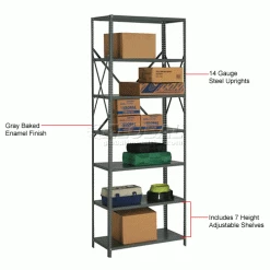 Global Industrial™ Steel Shelving 20 Ga 48"Wx30"Dx97"H Open Clip Style 7 Shelf -Shelving Sales Store 234502A 1wco 4