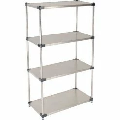Nexel® Solid Stainless Steel, 4 Tier, Starter Unit, 36"W x 18"D x 63"H 15 Nexel® Solid Stainless Steel, 4 Tier, Starter Unit, 36"W x 18"D x 63"H -Shelving Sales Store 235360 04
