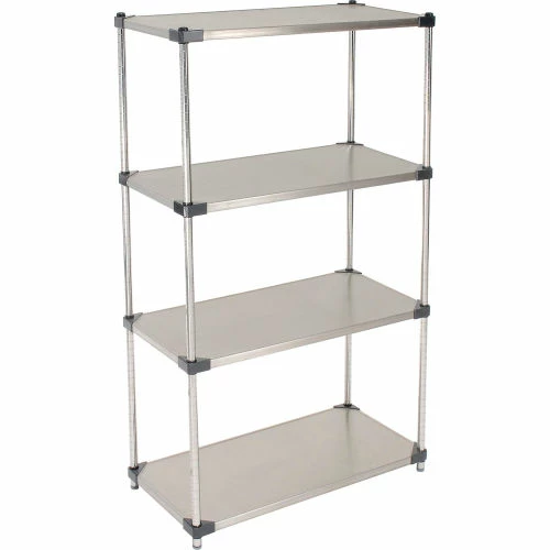 Nexel® Solid Stainless Steel, 4 Tier, Starter Unit, 36"W x 18"D x 63"H 5 Nexel® Solid Stainless Steel, 4 Tier, Starter Unit, 36"W x 18"D x 63"H - Image 5