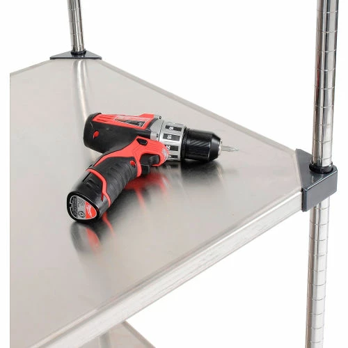 Nexel® Solid Stainless Steel, 4 Tier, Starter Unit, 36"W x 18"D x 63"H 8 Nexel® Solid Stainless Steel, 4 Tier, Starter Unit, 36"W x 18"D x 63"H - Image 8