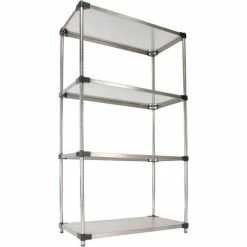 Nexel® Solid Stainless Steel, 4 Tier, Starter Unit, 36"W x 18"D x 63"H 21 Nexel® Solid Stainless Steel, 4 Tier, Starter Unit, 36"W x 18"D x 63"H -Shelving Sales Store 235360 10