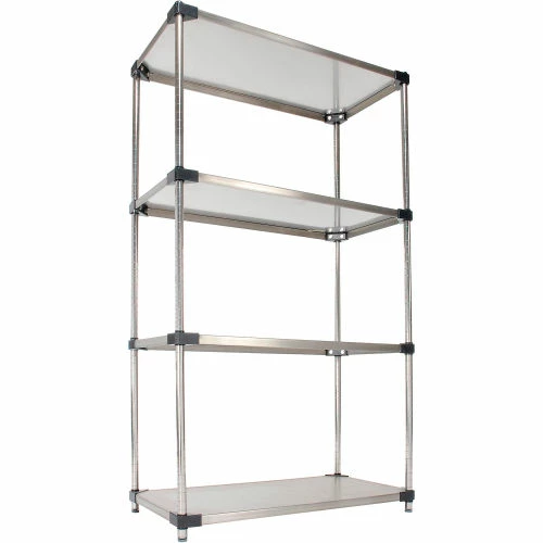 Nexel® Solid Stainless Steel, 4 Tier, Starter Unit, 36"W x 18"D x 63"H 11 Nexel® Solid Stainless Steel, 4 Tier, Starter Unit, 36"W x 18"D x 63"H - Image 11
