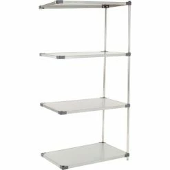 Nexel® Solid Stainless Steel, 4 Tier, Add-On Unit, 36"W x 18"D x 74"H