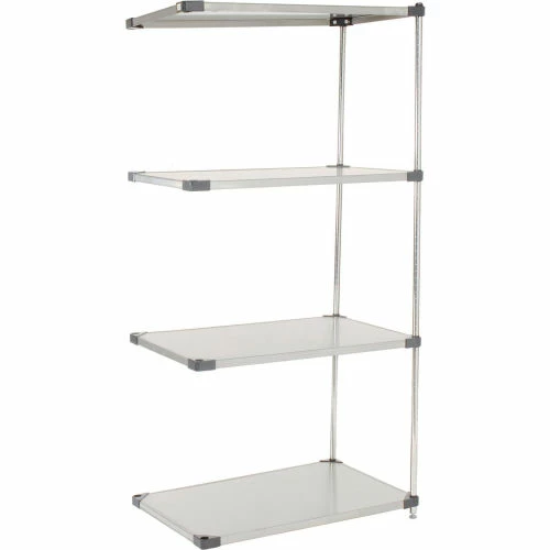 Nexel® Solid Stainless Steel, 4 Tier, Add-On Unit, 36"W x 18"D x 86"H 1 Nexel® Solid Stainless Steel, 4 Tier, Add-On Unit, 36"W x 18"D x 86"H