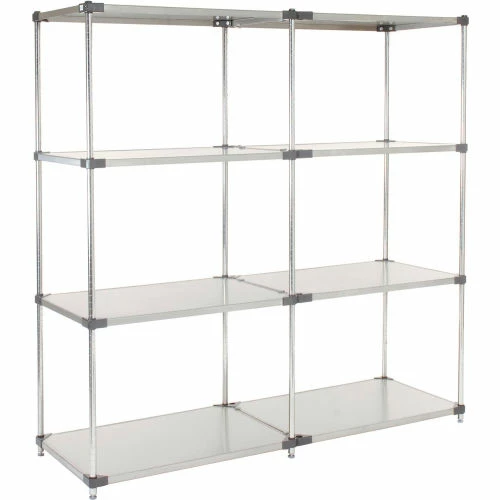 Nexel® Solid Stainless Steel, 4 Tier, Add-On Unit, 36"W x 18"D x 74"H 2 Nexel® Solid Stainless Steel, 4 Tier, Add-On Unit, 36"W x 18"D x 74"H - Image 2