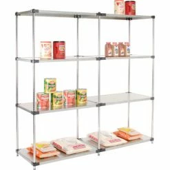 Nexel® Solid Stainless Steel, 4 Tier, Add-On Unit, 36"W x 18"D x 86"H 19 Nexel® Solid Stainless Steel, 4 Tier, Add-On Unit, 36"W x 18"D x 86"H -Shelving Sales Store 235373 02
