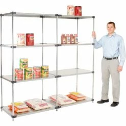 Nexel® Solid Stainless Steel, 4 Tier, Add-On Unit, 36"W x 18"D x 74"H 28 Nexel® Solid Stainless Steel, 4 Tier, Add-On Unit, 36"W x 18"D x 74"H -Shelving Sales Store 235373 11 1