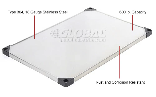 Nexel® S1848SS Stainless Steel Solid Shelf 48"W x 18"D 7 Nexel® S1848SS Stainless Steel Solid Shelf 48"W x 18"D - Image 7