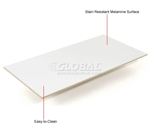 Global Industrial™ Melamine Laminated Deck 72"Wx48"Dx1/2" Thick 4 Global Industrial™ Melamine Laminated Deck 72"Wx48"Dx1/2" Thick - Image 4