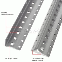 Global Industrial™ Steel Shelving 18 Ga 48"Wx24"Dx85"H Closed Clip Style 5 Shelf Starter 35 Global Industrial™ Steel Shelving 18 Ga 48"Wx24"Dx85"H Closed Clip Style 5 Shelf Starter -Shelving Sales Store 236700 2wco 10