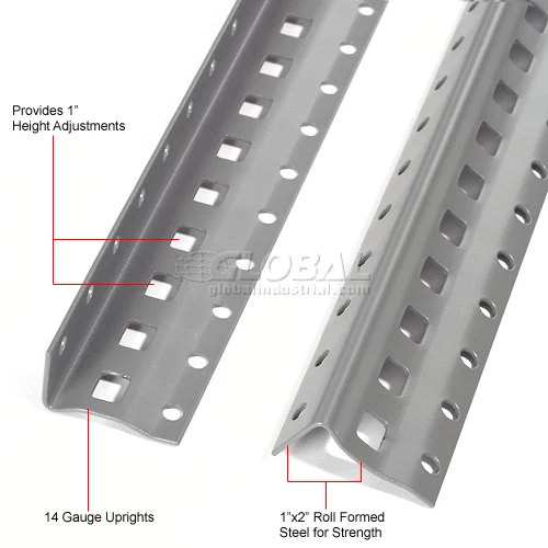 Global Industrial™ Steel Shelving 18 Ga 48"Wx12"Dx73"H Closed Clip Style 5 Shelf Starter 16 Global Industrial™ Steel Shelving 18 Ga 48"Wx12"Dx73"H Closed Clip Style 5 Shelf Starter - Image 16