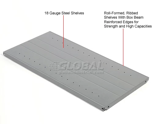 Global Industrial™ Steel Shelving 18 Ga 48"Wx12"Dx85"H Closed Clip Style 5 Shelf Add-On 17 Global Industrial™ Steel Shelving 18 Ga 48"Wx12"Dx85"H Closed Clip Style 5 Shelf Add-On - Image 17