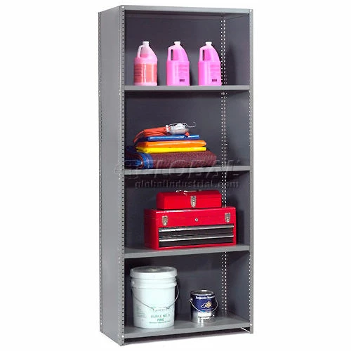 Global Industrial™ Steel Shelving 18 Ga 48"Wx12"Dx73"H Closed Clip Style 5 Shelf Starter 2 Global Industrial™ Steel Shelving 18 Ga 48"Wx12"Dx73"H Closed Clip Style 5 Shelf Starter - Image 2