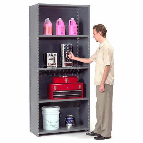 Global Industrial™ Steel Shelving 18 Ga 48"Wx12"Dx73"H Closed Clip Style 5 Shelf Starter 3 Global Industrial™ Steel Shelving 18 Ga 48"Wx12"Dx73"H Closed Clip Style 5 Shelf Starter - Image 3