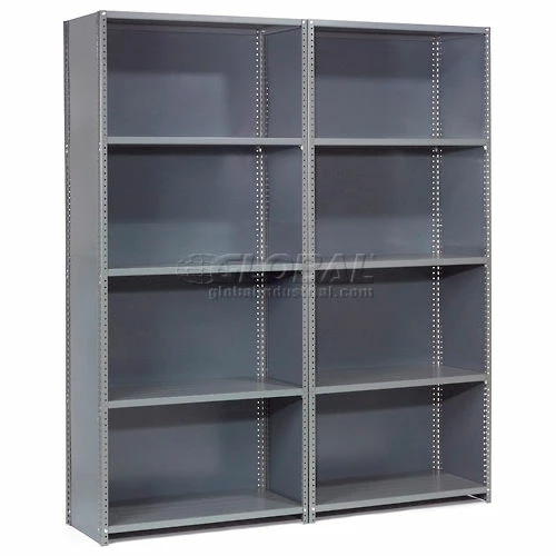 Global Industrial™ Steel Shelving 18 Ga 48"W x 24"D x 97"H Closed Clip 5 Shelves Starter 4 Global Industrial™ Steel Shelving 18 Ga 48"W x 24"D x 97"H Closed Clip 5 Shelves Starter - Image 4