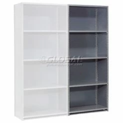 Global Industrial™ Steel Shelving 18 Ga 48"Wx12"Dx85"H Closed Clip Style 5 Shelf Add-On