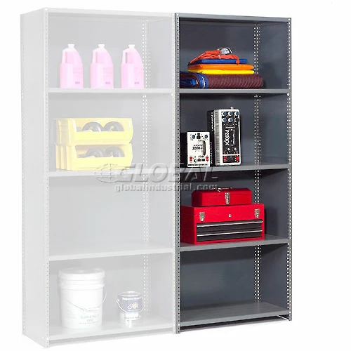 Global Industrial™ Steel Shelving 18 Ga 36"Wx12"Dx85"H Closed Clip Style 5 Shelf Add-On 3 Global Industrial™ Steel Shelving 18 Ga 36"Wx12"Dx85"H Closed Clip Style 5 Shelf Add-On - Image 3