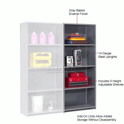 Global Industrial™ Steel Shelving 20 Ga 48"Wx18"Dx85"H Closed Clip Style 5 Shelf Add-On 34 Global Industrial™ Steel Shelving 20 Ga 48"Wx18"Dx85"H Closed Clip Style 5 Shelf Add-On -Shelving Sales Store 236800 1wco 9