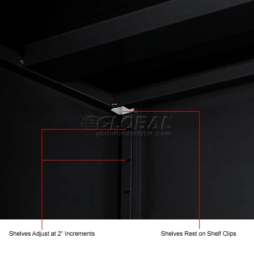 Global Industrial Shelves For 36"Wx18"D Storage Cabinet, Black, 2 Pack 9 Global Industrial Shelves For 36"Wx18"D Storage Cabinet, Black, 2 Pack - Image 9