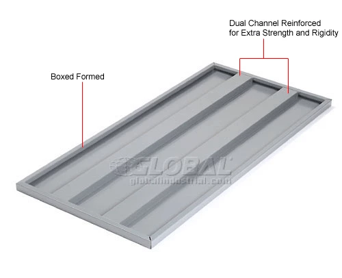 Global Industrial Shelves For 48"Wx24"D Storage Cabinet, Gray, 2 Pack 6 Global Industrial Shelves For 48"Wx24"D Storage Cabinet, Gray, 2 Pack - Image 6