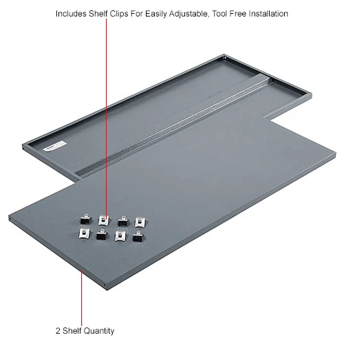 Global Industrial™ Additional Shelves for 36"W Storage Cabinet - Gray 5 Global Industrial™ Additional Shelves for 36"W Storage Cabinet - Gray - Image 5