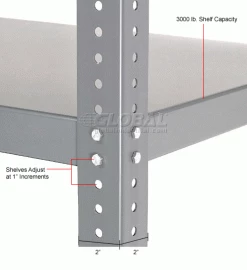 Global Industrial Extra Heavy Duty Shelving, 48"W x 24"D x 60"H, 4 Shelves, Gray 23 Global Industrial Extra Heavy Duty Shelving, 48"W x 24"D x 60"H, 4 Shelves, Gray -Shelving Sales Store 240006 2wco 15