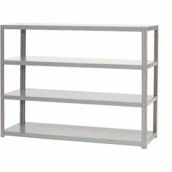 Global Industrial Extra Heavy Duty Shelving, 48"W x 18"D x 96"H, 4 Shelves, Gray