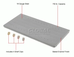 Global Industrial™ Steel Shelf 48x30 With 4 Clips (18 GA) -Shelving Sales Store 254249 1wco