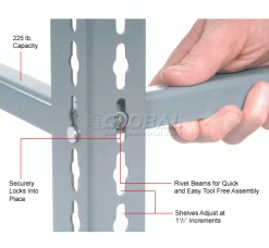 Global Industrial™ Heavy Duty Shelving 48"W x 24"D x 60"H With 5 Shelves - No Deck - Gray 28 Global Industrial™ Heavy Duty Shelving 48"W x 24"D x 60"H With 5 Shelves - No Deck - Gray -Shelving Sales Store 254431 2wco