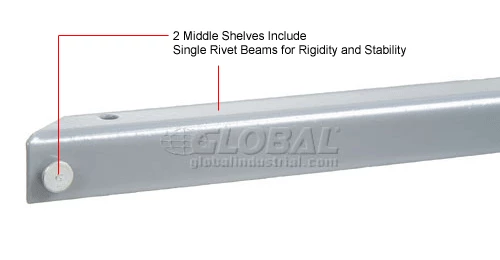 Global Industrial Heavy Duty Shelving 36"W x 12"D x 60"H With 4 Shelves - No Deck - Gray 13 Global Industrial Heavy Duty Shelving 36"W x 12"D x 60"H With 4 Shelves - No Deck - Gray - Image 13
