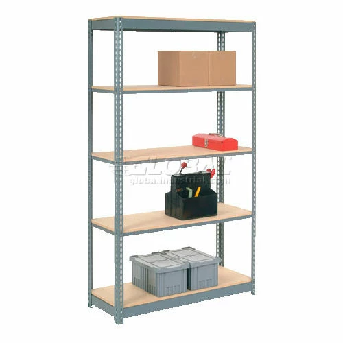 Global Industrial™ Heavy Duty Shelving 48"W x 18"D x 96"H With 5 Shelves - Wood Deck - Gray 2 Global Industrial™ Heavy Duty Shelving 48"W x 18"D x 96"H With 5 Shelves - Wood Deck - Gray - Image 2