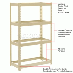 Global Industrial™ Double Rivet Beam, 36"L, Tan 15 Global Industrial™ Double Rivet Beam, 36"L, Tan -Shelving Sales Store 254CP38 4wco 2