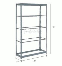 Global Industrial™ Heavy Duty Shelving 36"W x 24"D x 72"H With 5 Shelves - No Deck - Gray 32 Global Industrial™ Heavy Duty Shelving 36"W x 24"D x 72"H With 5 Shelves - No Deck - Gray -Shelving Sales Store 255402 dimx