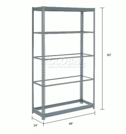 Global Industrial™ Heavy Duty Shelving 48"W x 24"D x 60"H With 5 Shelves - No Deck - Gray 32 Global Industrial™ Heavy Duty Shelving 48"W x 24"D x 60"H With 5 Shelves - No Deck - Gray -Shelving Sales Store 255405 dim