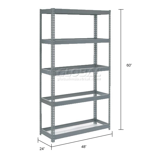 Global Industrial™ Extra Heavy Duty Shelving 48"W x 24"D x 60"H With 5 Shelves No Deck 15 Global Industrial™ Extra Heavy Duty Shelving 48"W x 24"D x 60"H With 5 Shelves No Deck - Image 15