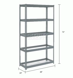Global Industrial Extra Heavy Duty Shelving 48"W x 24"D x 72"H With 5 Shelves, No Deck, Gray 30 Global Industrial Extra Heavy Duty Shelving 48"W x 24"D x 72"H With 5 Shelves, No Deck, Gray -Shelving Sales Store 255417 dimx