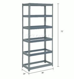 Global Industrial Extra Heavy Duty Shelving 36"W x 24"D x 72"H With 6 Shelves, No Deck, Gray 30 Global Industrial Extra Heavy Duty Shelving 36"W x 24"D x 72"H With 6 Shelves, No Deck, Gray -Shelving Sales Store 255420 dimx