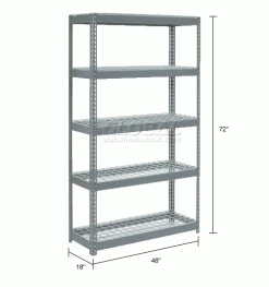 Global Industrial Extra Heavy Duty Shelving 48"W x 18"D x 72"H With 5 Shelves, Wire Deck, Gry 38 Global Industrial Extra Heavy Duty Shelving 48"W x 18"D x 72"H With 5 Shelves, Wire Deck, Gry -Shelving Sales Store 255464 dimx