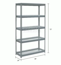 Global Industrial Extra Heavy Duty Shelving 48"W x 24"D x 72"H With 5 Shelves, Wire Deck, Gry 36 Global Industrial Extra Heavy Duty Shelving 48"W x 24"D x 72"H With 5 Shelves, Wire Deck, Gry -Shelving Sales Store 255465 dimx