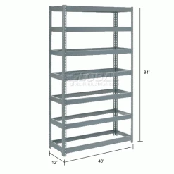 Global Industrial Extra Heavy Duty Shelving 48"W x 12"D x 84"H With 7 Shelves, No Deck, Gray 30 Global Industrial Extra Heavy Duty Shelving 48"W x 12"D x 84"H With 7 Shelves, No Deck, Gray -Shelving Sales Store 255493 dim