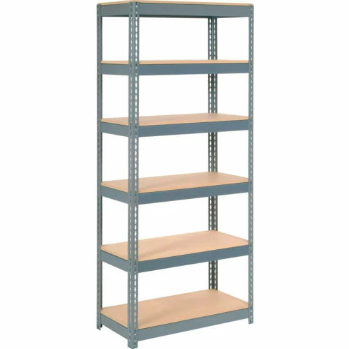 Global Industrial Extra Heavy Duty Shelving 36"W x 24"D x 72"H With 6 Shelves, Wood Deck, Gry 1 Global Industrial Extra Heavy Duty Shelving 36"W x 24"D x 72"H With 6 Shelves, Wood Deck, Gry