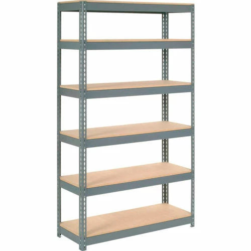 Global Industrial Extra Heavy Duty Shelving 48"W x 24"D x 96"H With 6 Shelves, Wood Deck, Gry 1 Global Industrial Extra Heavy Duty Shelving 48"W x 24"D x 96"H With 6 Shelves, Wood Deck, Gry
