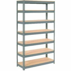 Global Industrial Extra Heavy Duty Shelving 48"W x 24"D x 96"H With 7 Shelves, Wood Deck, Gry