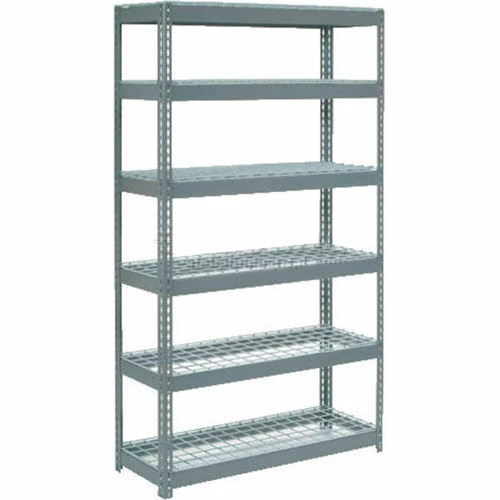 Global Industrial Extra Heavy Duty Shelving 48"W x 18"D x 96"H With 6 Shelves, Wire Deck, Gry 1 Global Industrial Extra Heavy Duty Shelving 48"W x 18"D x 96"H With 6 Shelves, Wire Deck, Gry