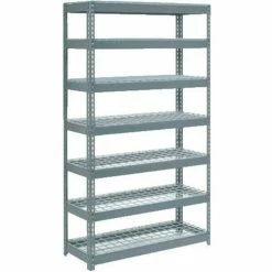 Global Industrial Extra Heavy Duty Shelving 48"W x 24"D x 96"H With 7 Shelves, Wire Deck, Gry